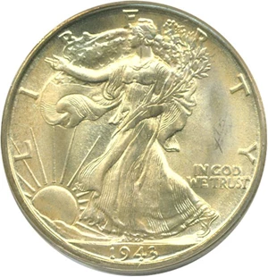 image for: 1943-D 50c PCGS MS66