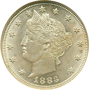 image for: 1883 5c With Cents ANACS MS64