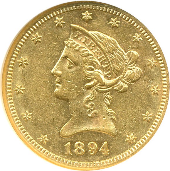 image for: 1894-S $10  NGC AU58