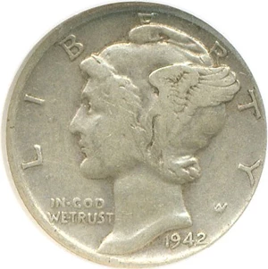 image for: 1942/1-D 10c NGC F15 (FS-010.8)