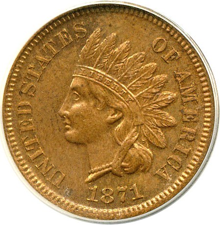 image for: 1871 1c  ANACS Proof 63 RB