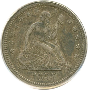 image for: 1857 25c PCGS XF45
