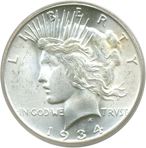 image for: 1934-S $1 PCGS/CAC MS64