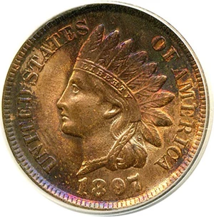 image for: 1897 1c ANACS MS60 Details (Cleaned)