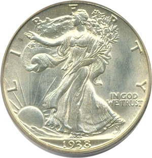 image for: 1938-D 50c PCGS MS64