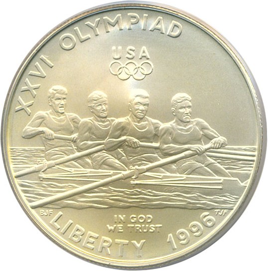 image for: 1996-D $1 Olympic Rowing PCGS MS69 