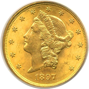 image for: 1897-S $20 PCGS MS63