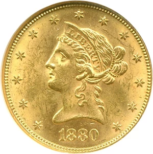 image for: 1880 $10 NGC MS62