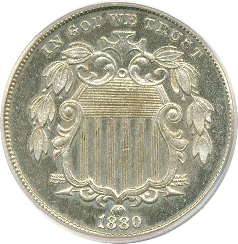 image for: 1880 5c  PCGS Proof 64 Cameo