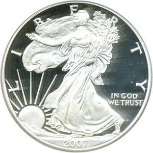 image for: 2007-W $1 Silver Eagle PCGS Proof 69 DCameo