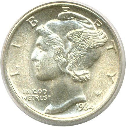 image for: 1934 10c  PCGS MS67 FB
