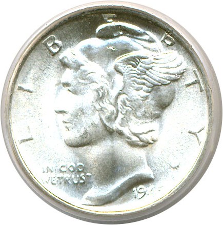 image for: 1945-S 10c  PCGS MS66