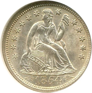 image for: 1854 10c Arrows NGC MS65
