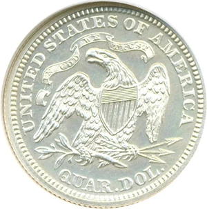 image for: 1870 25c NGC Proof 63 Cameo
