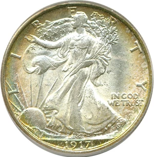image for: 1917 50c PCGS MS63 ** Color **