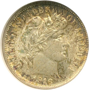 image for: 1916 10c Barber NGC MS64
