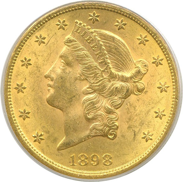 image for: 1898 $20  PCGS MS62