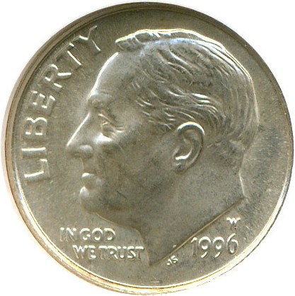 image for: 1996-W 10c  NGC MS67 FT