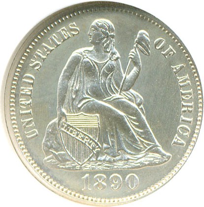 image for: 1890 10c  NGC Proof 64 Cameo