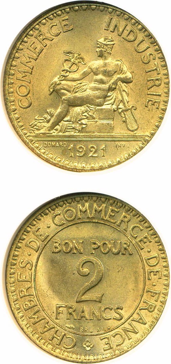 image for: France: 1921 2 Fr  NGC MS64   