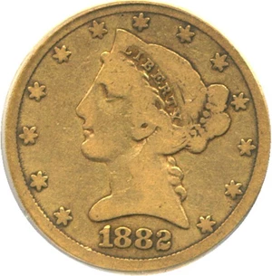 image for: 1882-CC $5 PCGS VG-8