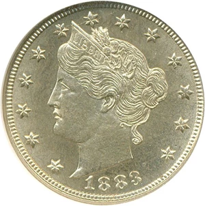 image for: 1883 5c No Cents NGC MS65