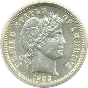 image for: 1903 10c ANACS MS62