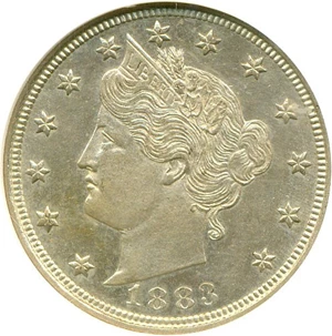image for: 1883 5c No Cents ANACS AU55 Details (Cleaned)