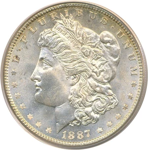 image for: 1887/6 $1 PCGS MS65