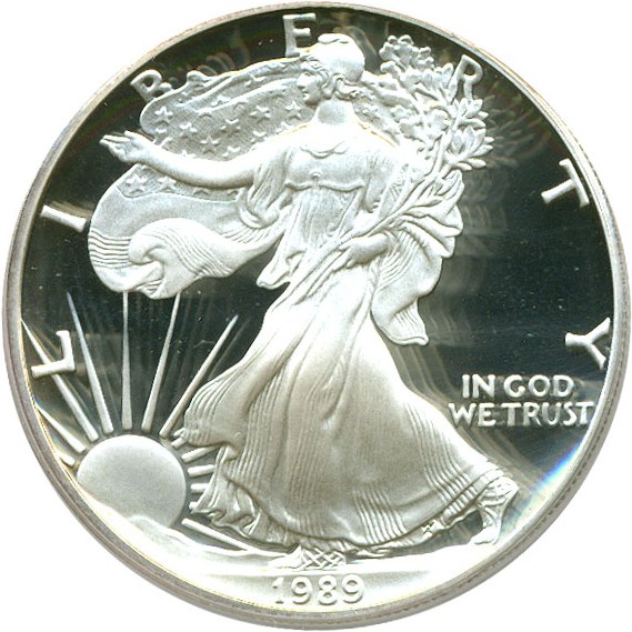 image for: 1989-S $1 Silver Eagle PCGS Proof 69 DCameo