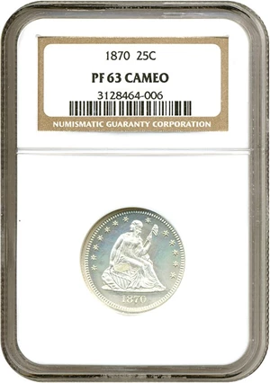 image for: 1870 25c NGC Proof 63 Cameo