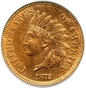image for: 1872 1c PCGS MS65 RB