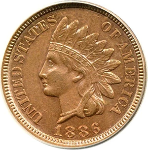 image for: 1886 ty.2 1c ANACS AU55 Details (Cleaned)