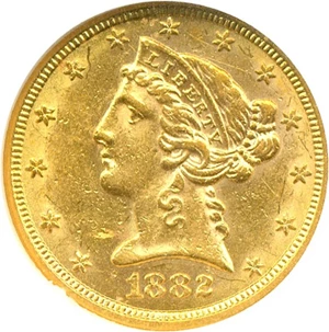 image for: 1882 $5 NGC AU58 ex: Richmond Collection