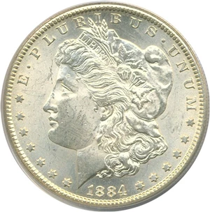 image for: 1884-CC $1 PCGS MS64