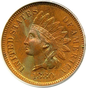 image for: 1880 1c ANACS MS60 BN Details (Recolored)