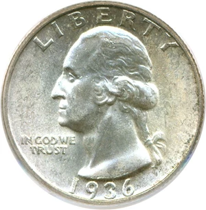 image for: 1936-S 25c PCGS MS64