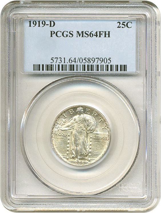 image for: 1919-D 25c  PCGS MS64 FH