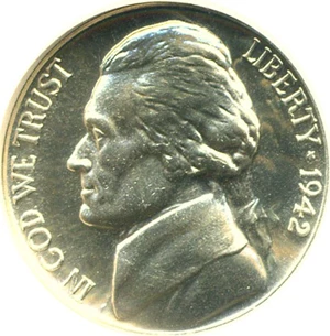 image for: 1942-P 5c Ty.2 - Silver NGC Proof 65