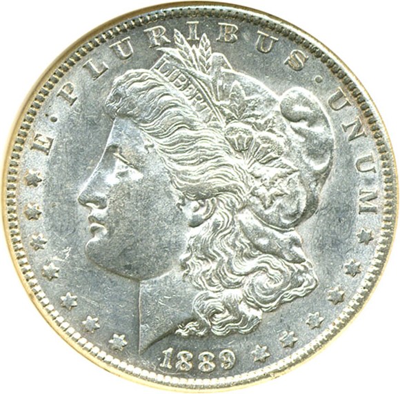 image for: Top 100 VAM: 1889 $1 VAM 22  Bar Wing NGC AU55