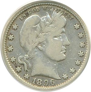image for: 1896-S 25c PCGS F12
