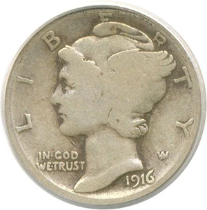 image for: 1916-D 10c PCGS Good-4