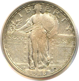 image for: 1916 25c Standing PCGS VF35