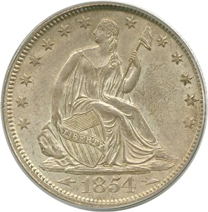 image for: 1854 50c Arrows PCGS MS63