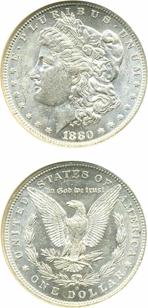 image for: Hot 50 VAM: 1880-O $1 VAM 17 Checkmark NGC AU58
