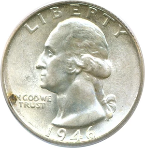 image for: 1946 25c PCGS MS65