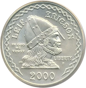image for: 2000-P $1 Leif Ericson PCGS MS70