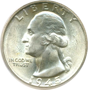 image for: 1945 25c PCGS MS65