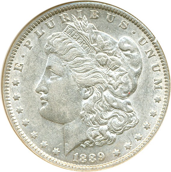 image for: Top 100 VAM: 1889 $1 VAM 19A  Bar Wing NGC AU53