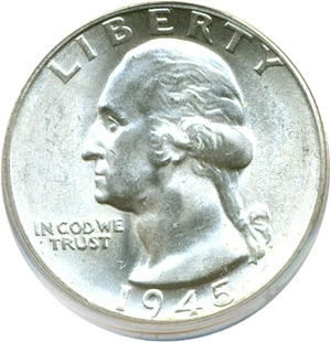 image for: 1945 25c PCGS MS65
